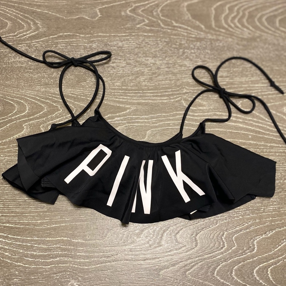 VS PINK Flounce Crop Swim Top